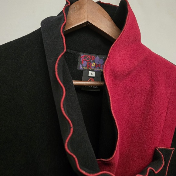 Red Rover Fleece Polartec Coat Size L Red And Black Regal Jacket Vintage - Picture 3 of 7